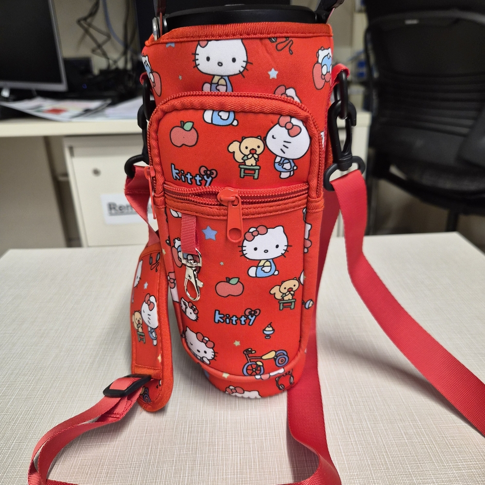 Hello Kitty Red Printed Bottle Tote